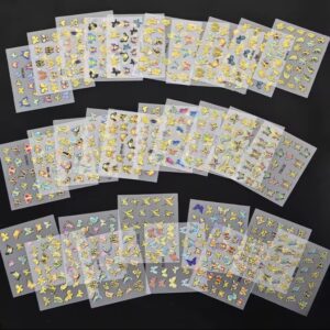 3 pz STICKERS ADESIVI MISTI FARFALLE